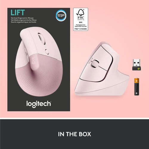 Logitech Lift Vertical Ergonomic Wireless Mouse