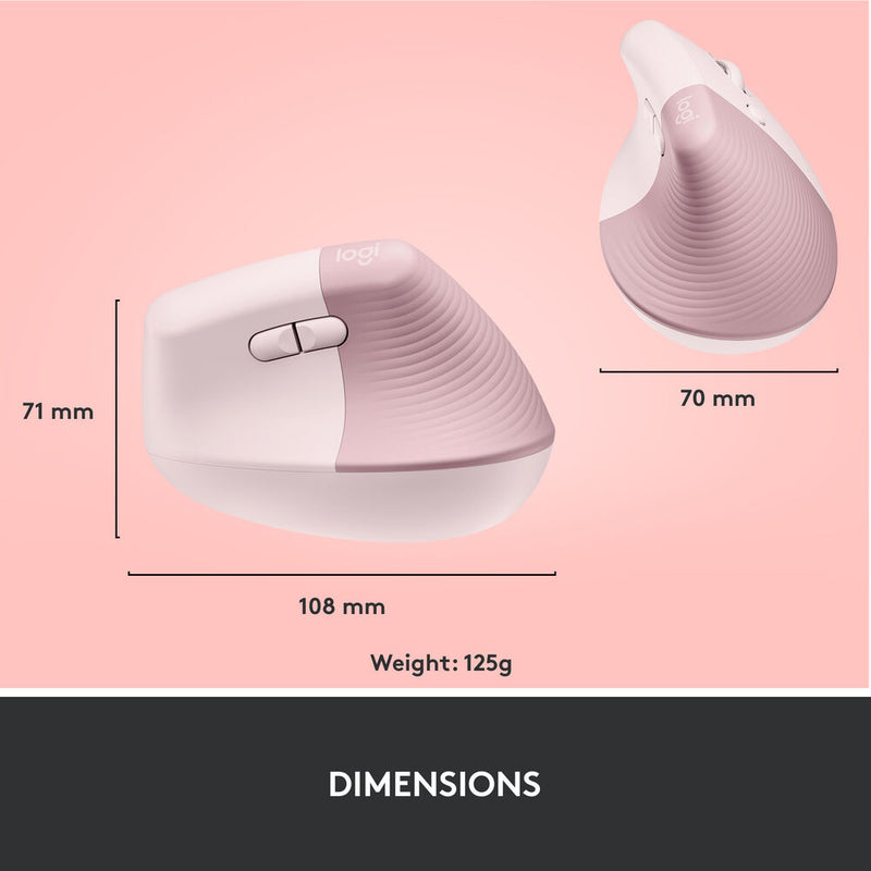 Logitech Lift Vertical Ergonomic Wireless Mouse