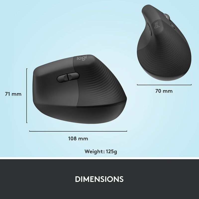 Logitech Lift Vertical Ergonomic Wireless Mouse