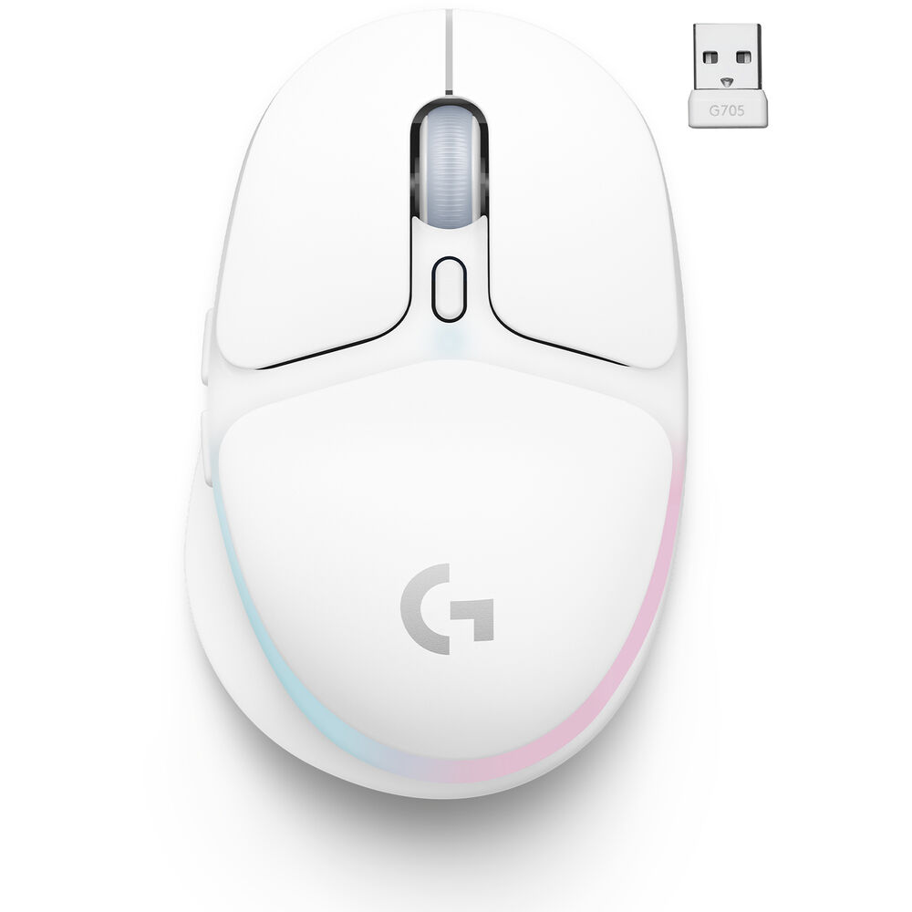 Logitech G705 LIGHTSPEED Wireless Gaming Mouse – 8200 DPI, RGB, USB-C, Bluetooth, 6 Programmable Buttons, Compact Design
