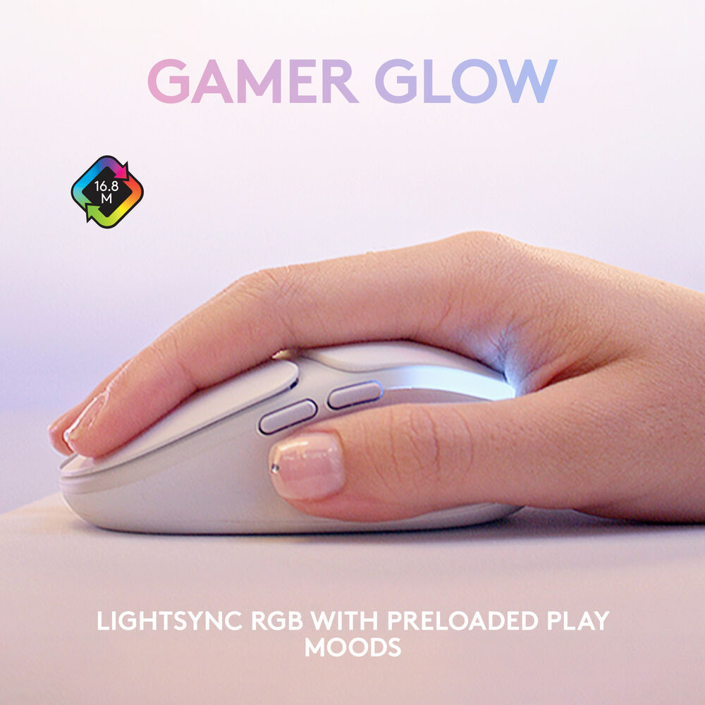 Logitech G705 LIGHTSPEED Wireless Gaming Mouse – 8200 DPI, RGB, USB-C, Bluetooth, 6 Programmable Buttons, Compact Design