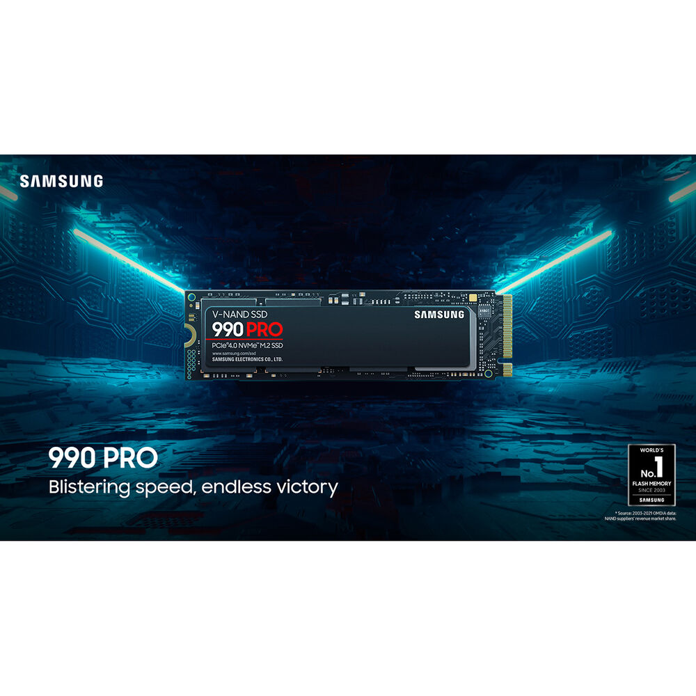 Samsung 990 PRO 2TB NVMe PCIe Gen 4.0 M.2 SSD – Up to 7,450 MB/s Read, 6,900 MB/s Write, Enhanced Power Efficiency, Smart Thermal Control
