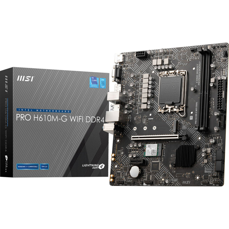 MSI PRO H610M-G WIFI DDR4 LGA 1700 Mini-ATX Motherboard