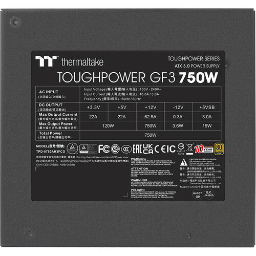 Thermaltake Toughpower GF3 750W 80 PLUS Gold Modular ATX Power Supply