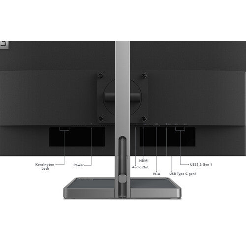 Lenovo L27m-30-2022 - شاشة يومية - 27 بوصة FHD - 75 هرتز - AMD FreeSync - معتمدة للضوء الأزرق المنخفض - حامل قابل للإمالة - مكبرات صوت مدمجة - HDMI وVGA وUSB-C، رمادي
