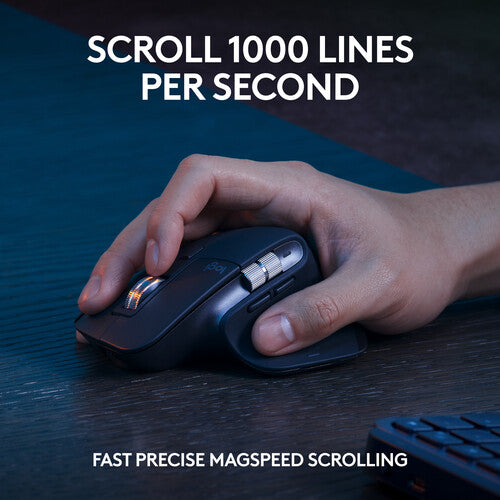 مجموعة لوحة مفاتيح وماوس لاسلكية Logitech MX Keys S (أسود)