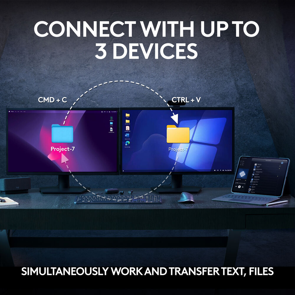مجموعة لوحة مفاتيح وماوس لاسلكية Logitech MX Keys S (أسود)