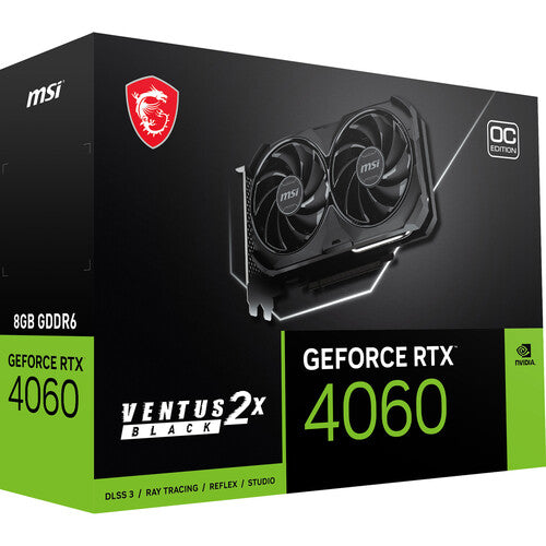 MSI GeForce RTX 4060 VENTUS 2X BLACK 8G OC Graphics Card