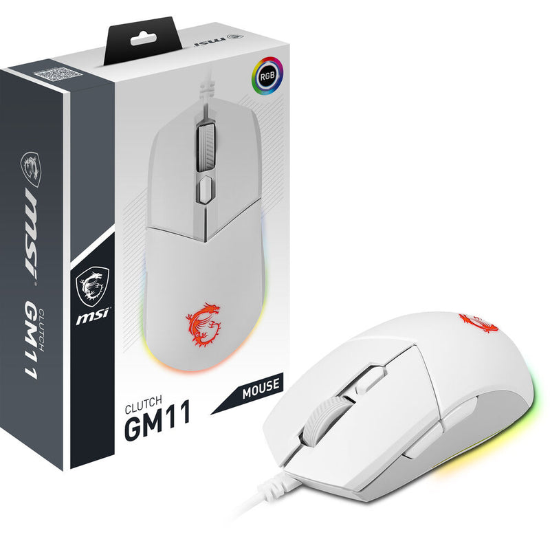 MSI Clutch GM11 Gaming Mouse (White)