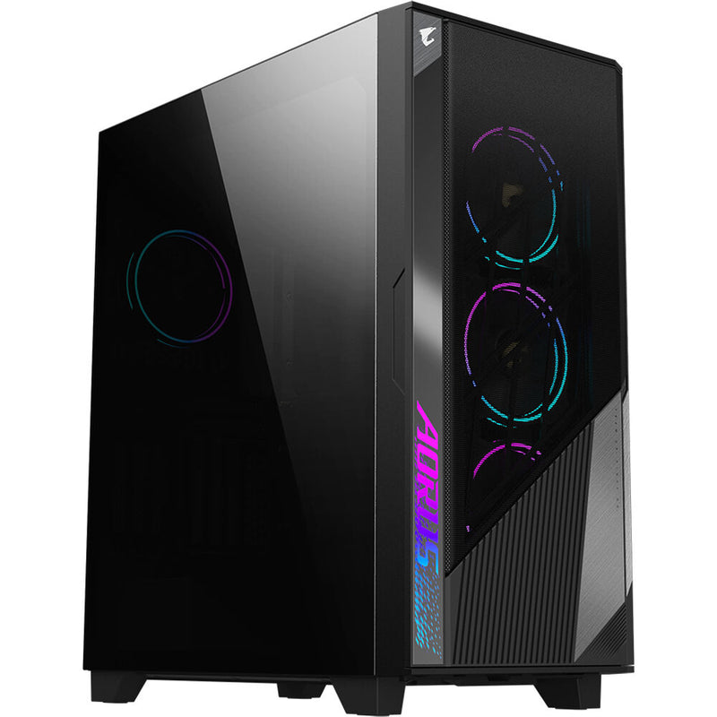 جيجابايت AORUS C500 GLASS حقيبة ألعاب متوسطة البرج (أسود)