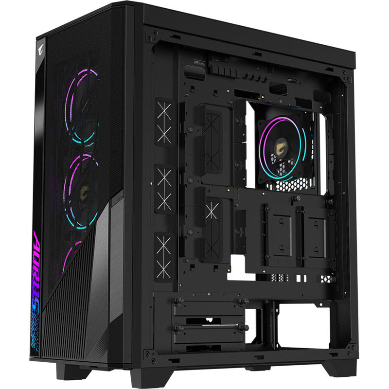 جيجابايت AORUS C500 GLASS حقيبة ألعاب متوسطة البرج (أسود)