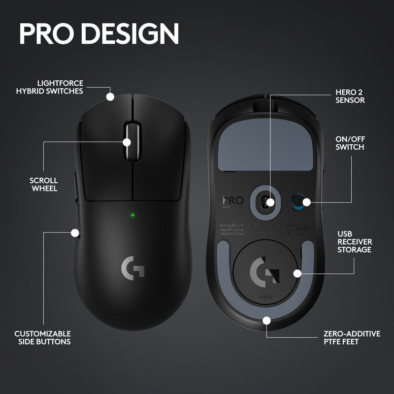 Logitech G PRO X SUPERLIGHT 2 LIGHTSPEED Wireless Gaming Mouse