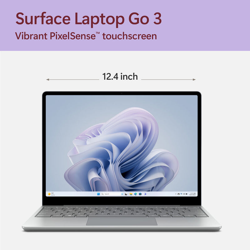 Microsoft 12.4 بوصة Multi-Touch Surface Laptop Go 3 للأعمال - Core i5-1235U - 8 جيجا رام - 256 جيجا SSD - ويندوز 11 هوم