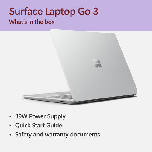 Microsoft 12.4 بوصة Multi-Touch Surface Laptop Go 3 للأعمال - Core i5-1235U - 8 جيجا رام - 256 جيجا SSD - ويندوز 11 هوم