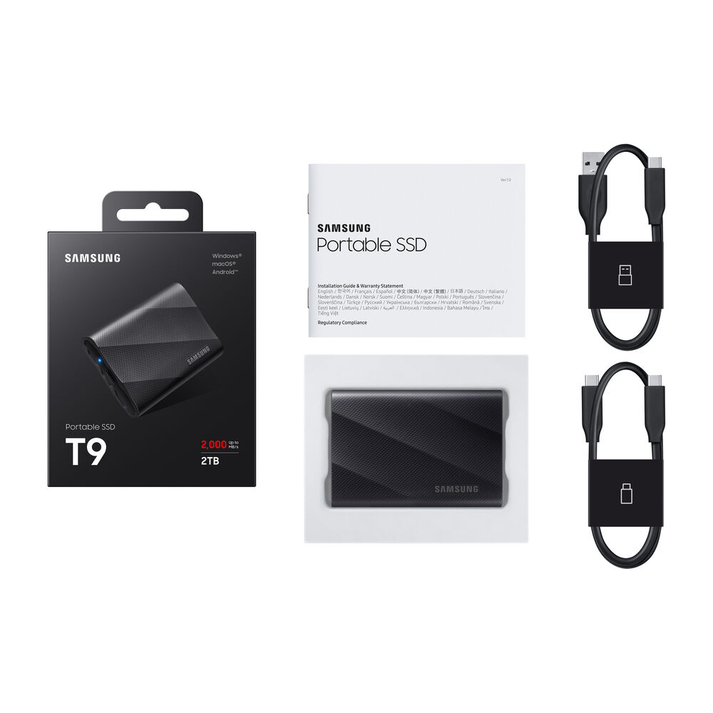 Samsung T9 2TB Portable SSD – USB 3.2 Gen 2x2, Up to 2,000 MB/s