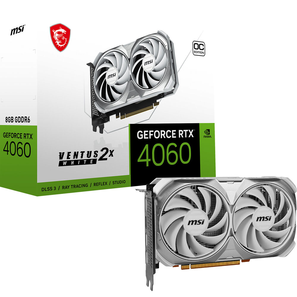 【お気にいる】 WHITE 2X VENTUS 4060 RTX GeForce MSI 8G Card Graphics OC Graphic Board, Gravo, Video Card