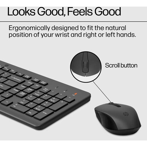 HP 330 Wireless Mouse and Keyboard Combo – Full-Size UK Layout, 2.4GHz Wireless, 1600 DPI Mouse