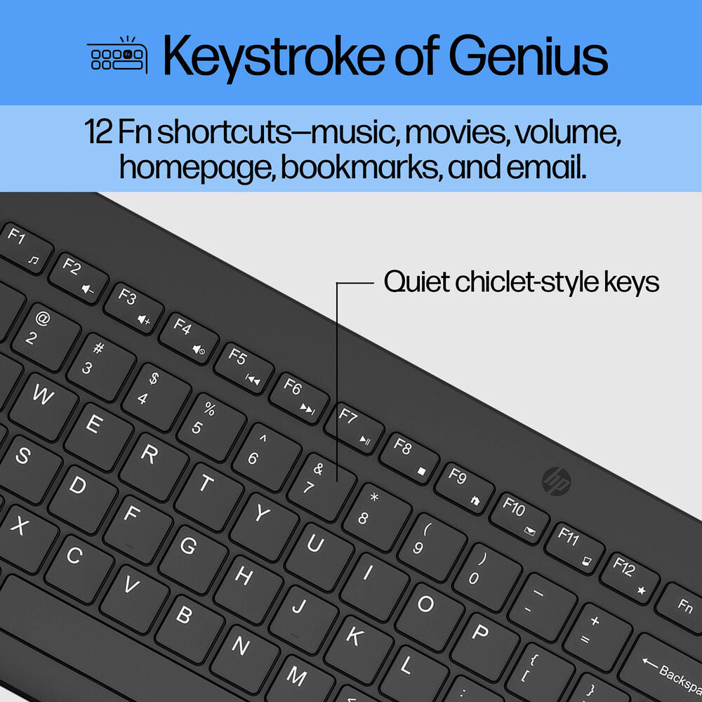HP 330 Wireless Mouse and Keyboard Combo – Full-Size UK Layout, 2.4GHz Wireless, 1600 DPI Mouse