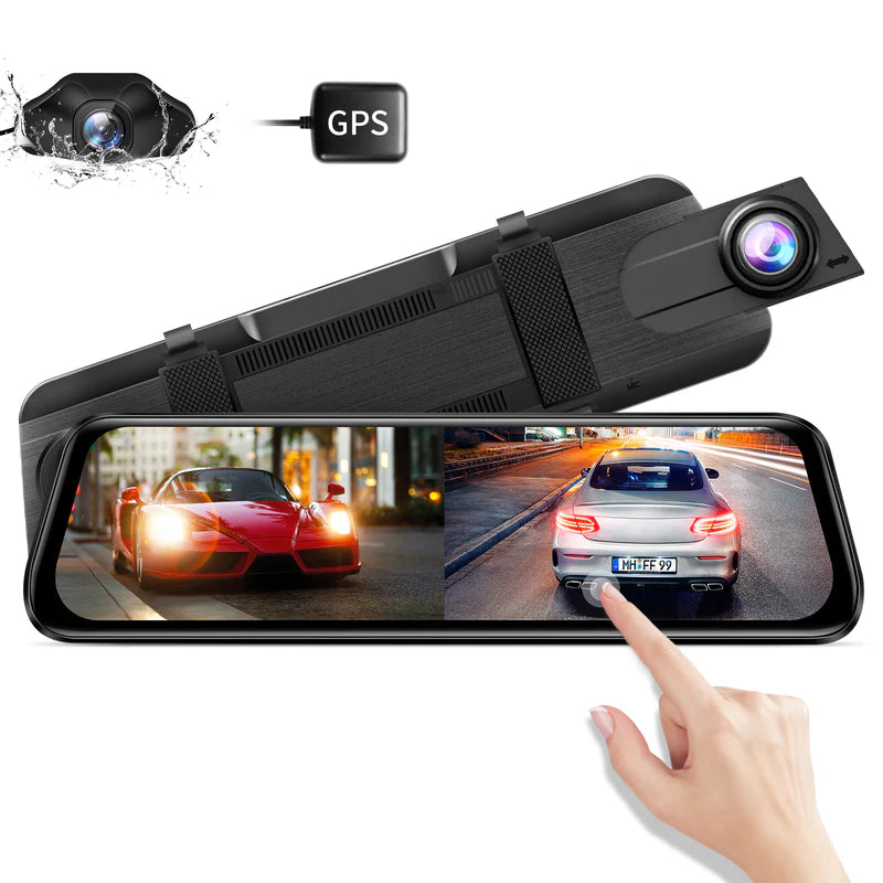 Azdome Mirror Dash Cam AR09 2 Channels 4K – Front and Rear Mirror-Style Car Camera with 4K Resolution by AZDOME