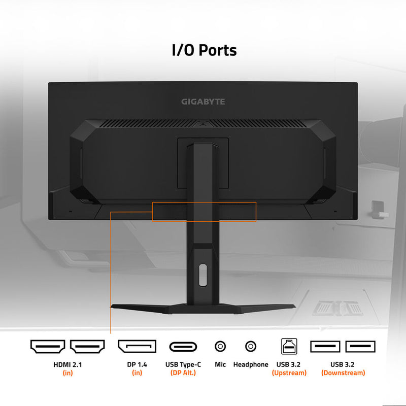 Gigabyte 34" WQHD OLED 240 Hz Ultrawide Curved Gaming Monitor (Black)