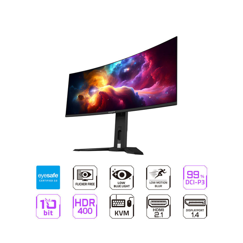 Gigabyte 34" WQHD OLED 240 Hz Ultrawide Curved Gaming Monitor (Black)