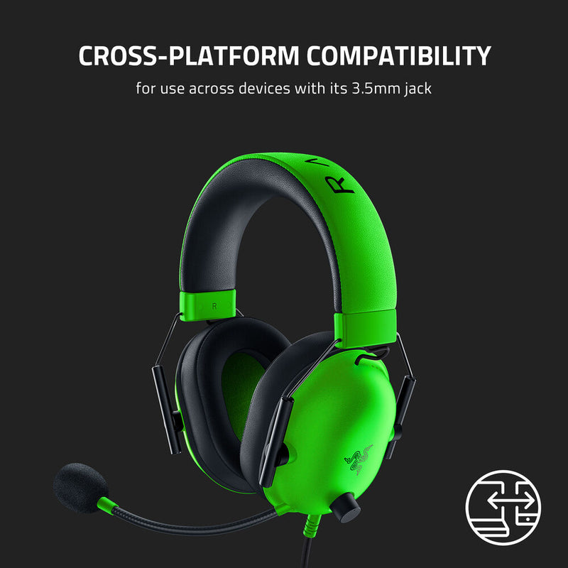 سماعة الألعاب Razer BlackShark V2 X: صوت محيطي 7.1 - مشغلات 50 مم - وسادة إسفنجية الذاكرة - لجهاز PS4، PS5، الكمبيوتر الشخصي (ستيريو فقط) - مقبس صوت 3.5 مم