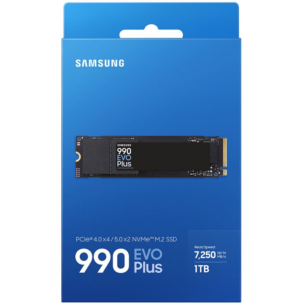 Samsung 990 EVO Plus 1TB NVMe M.2 SSD – PCIe 4.0/5.0, Up to 7,250