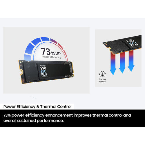 قرص SSD داخلي Samsung 990 EVO Plus PCIe 5.0 x2 M.2 بسعة 4 تيرابايت
