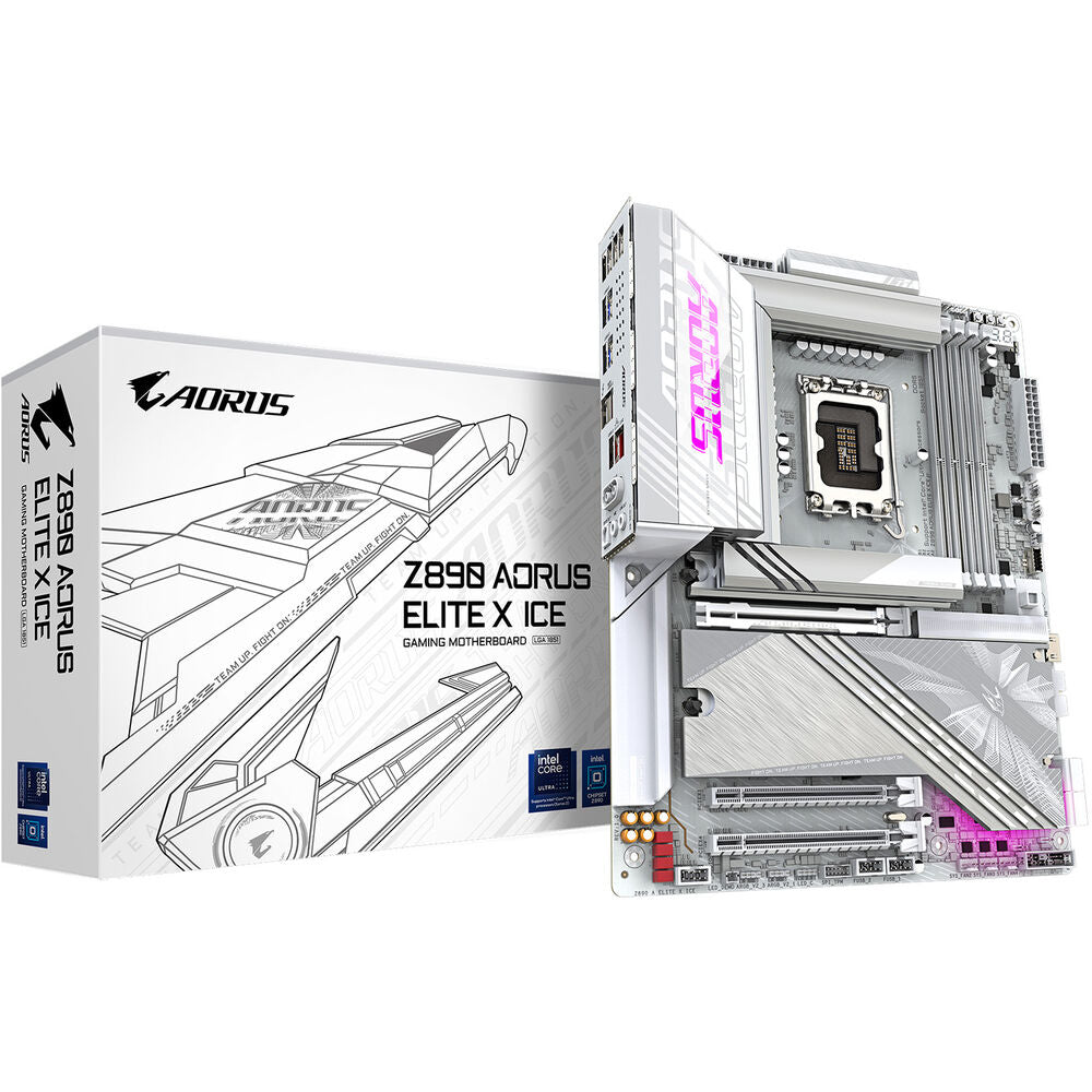 لوحة أم Gigabyte Z890 AORUS ELITE X ICE LGA 1851 ATX (أبيض ثلجي)