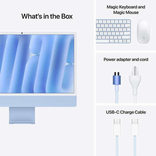 Apple iMac مقاس 24 بوصة بمعالج M4 ثماني النواة ومعالج رسومات ثماني النواة - 16 جيجابايت رام - 256 جيجابايت SSD (عربي، أزرق)