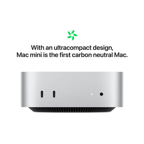 Apple Mac mini (شريحة Apple M4 Pro مع وحدة معالجة مركزية 12 نواة ووحدة معالجة رسومات 16 نواة، ذاكرة موحدة 24 جيجابايت، 512 جيجابايت) - فضي