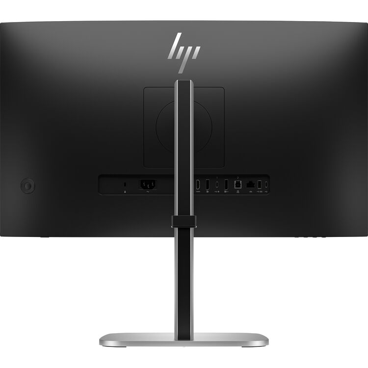 شاشة HP مقاس 27 بوصة QHD IPS، معدل تحديث 100 هرتز، منفذ USB-C بقوة 100 واط، منفذ HDMI/DP، منفذ RJ45، كاميرا ويب مدمجة بالأشعة تحت الحمراء بدقة 5 ميجابكسل، مكبرات صوت وميكروفونات، مستشعر إضاءة محيطية، موزع USB 3.2 مع KVM