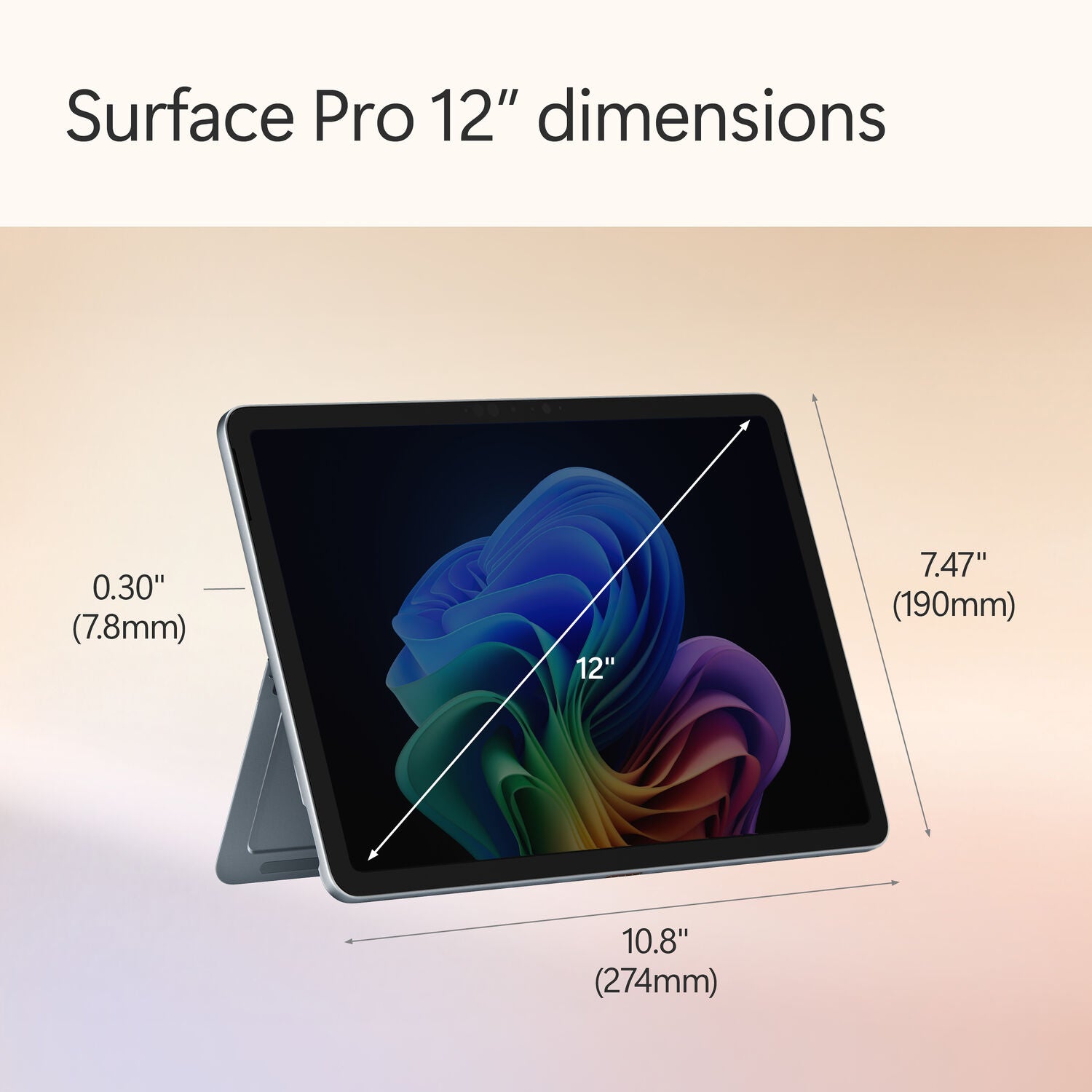 Microsoft 12" Surface Pro Copilot+ PC - 12" LCD Touchscreen - Snapdragon X Plus - 16GB RAM - 512GB - Qualcomm Adreno GPU - Windows 11 Home (Ocean)