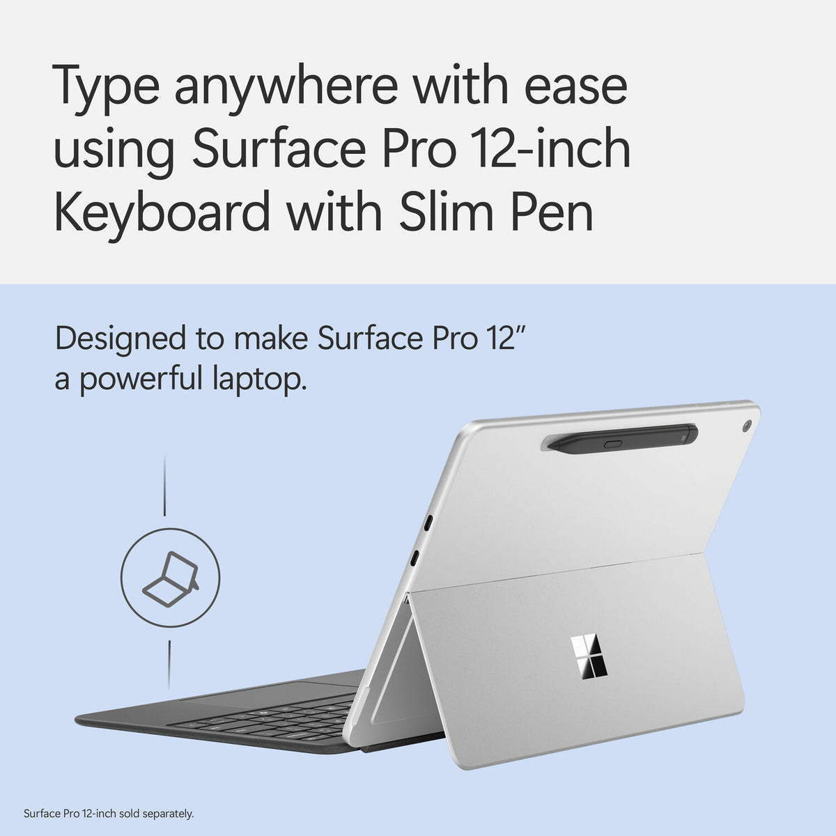 Microsoft 12" Surface Pro Keyboard Cover with Slim Pen 2 - English/Arabic (Slate)