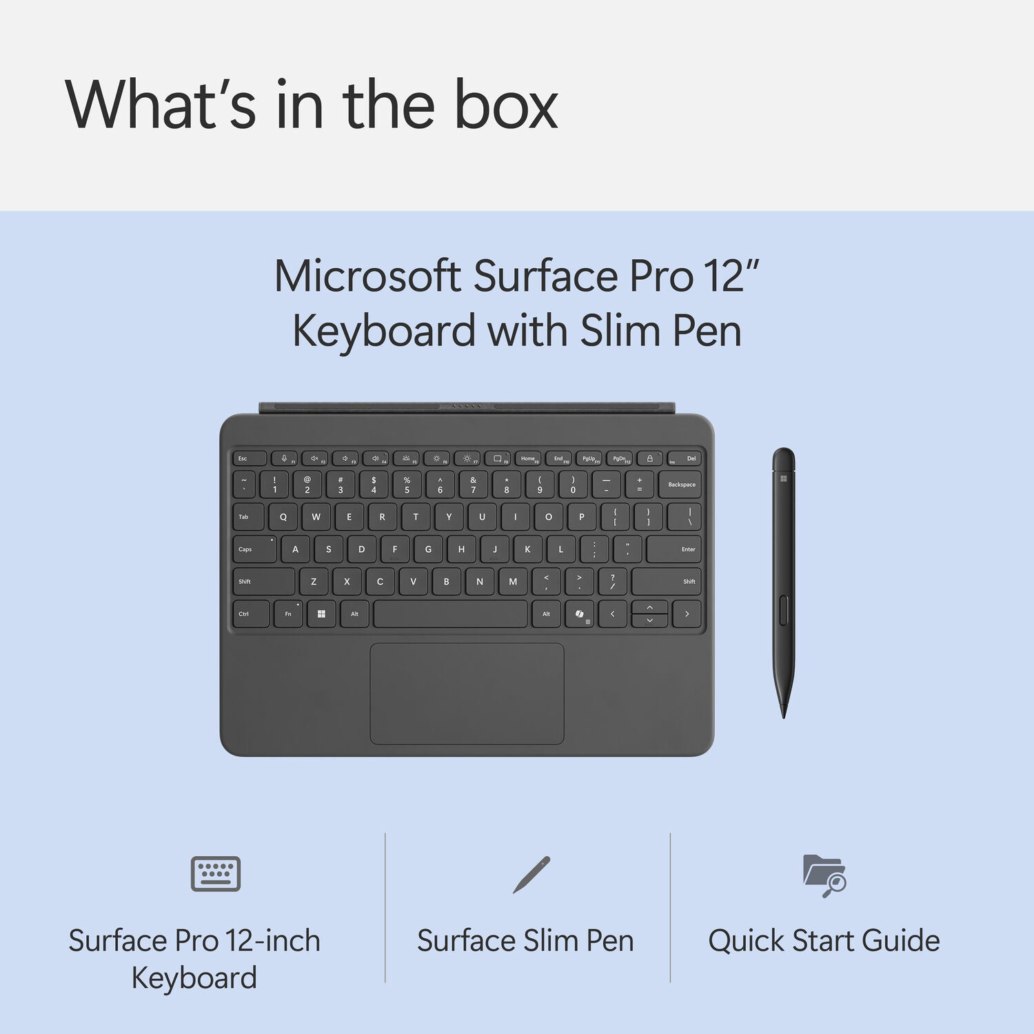 Microsoft 12" Surface Pro Keyboard Cover with Slim Pen 2 - English/Arabic (Slate)