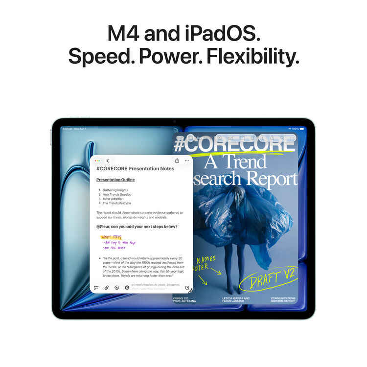 آيباد Air مقاس 13 بوصة من Apple بمعالج M4 - ذاكرة RAM بسعة 12GB - SSD بسعة 128GB - Wi‑Fi فقط