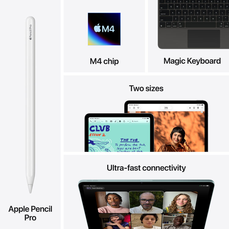 آيباد Air من Apple مقاس 11 بوصة - شريحة M4 - ذاكرة RAM بسعة 12GB - SSD بسعة 256GB - Wi-Fi فقط