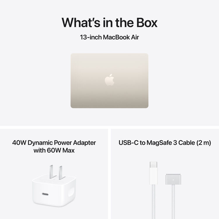 Apple 13" MacBook Air M5 10-Core CPU - 24GB  RAM - 1TB SSD - 10-Core GPU - Arabic (Starlight)