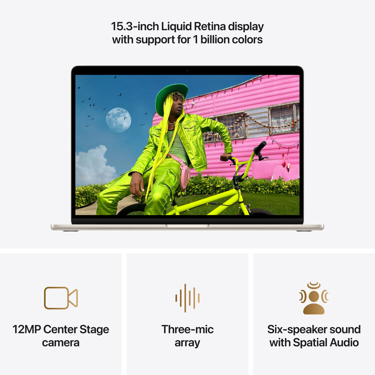 Apple 15" MacBook Air M5 10-Core CPU - 16GB RAM - 512GB SSD - 10-Core GPU - Arabic (Starlight)