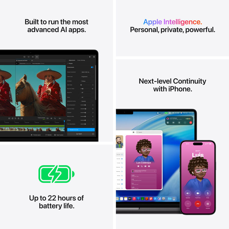جهاز Apple MacBook مقاس 16 بوصة بمعالج M5 Pro ثماني عشر النواة - 24 جيجابايت RAM - سعة تخزين 1 تيرابايت SSD - معالج رسوميات 20 نواة -