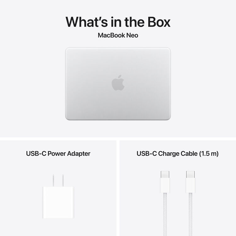 Apple 13" MacBook Neo A18 Pro 6-Core CPU -8GB RAM - 256GB SSD - 5-Core GPU - Arabic(Silver)