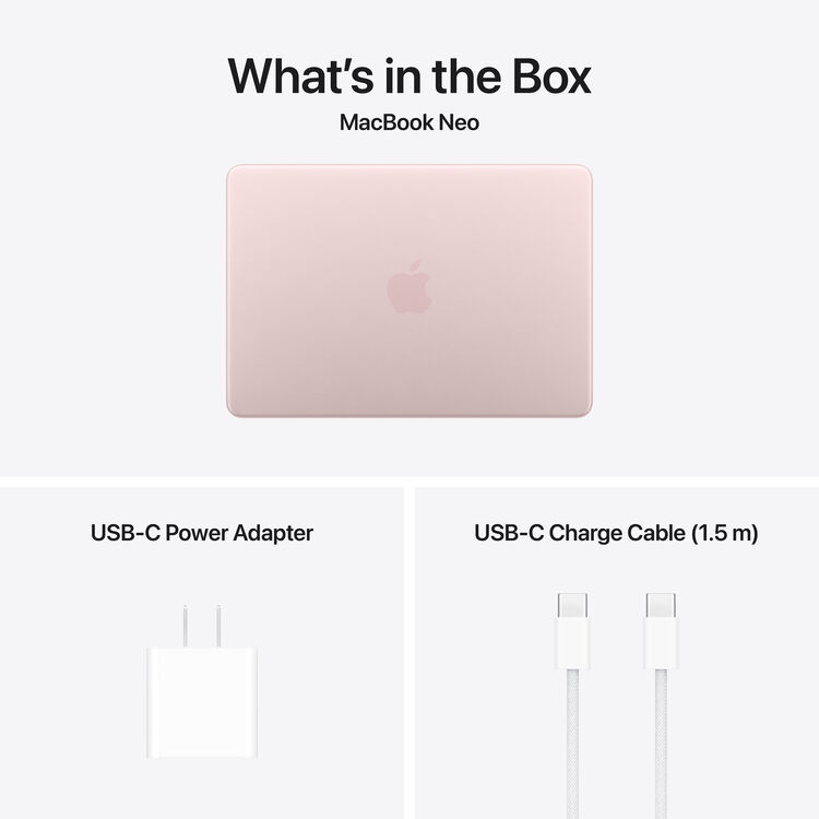 Apple 13" MacBook Neo A18 Pro 6-Core CPU -8GB RAM - 256GB SSD - 5-Core GPU - Arabic(Blush)