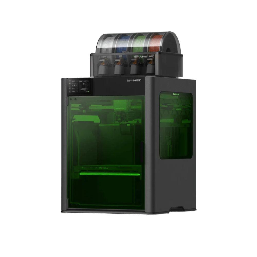 Bambu Lab H2C Full Laser Combo 10W 3D Printer – Dual-Nozzle CoreXY, 10W Laser Engraving & Cutting, 330 × 320 × 325 mm Build Volume, 1000 mm/s Speed, 350°C Hotend, 65°C Heated Chamber, AMS Compatible