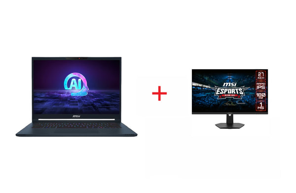 MSI Stealth 14 AI Studio A1VFG-099XAE 14” 2.8K OLED 120Hz Laptop - Core Ultra 7 155H - 16GB DDR5 RAM - 1TB SSD - RTX 4060 8GB - WIN 10 PRO K  With a Gift MSI G274F 27" 180 Hz Gaming Monitor