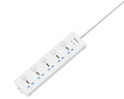 Huntkey DMC502 Power Strip with Individual Switches, 5 Universal Sockets, 3M Heavy-Duty Extension Cable, Surge Protection Multi Plug Board, Flame-Retardant Housing, Wall Mount Design
