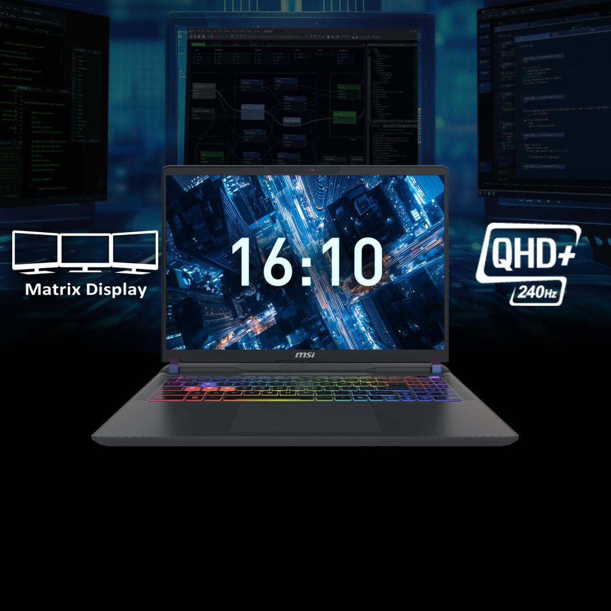 MSI Vector 16 HX AI A2XWIG-008AE 16" QHD 2K 240Hz Laptop - Core Ultra 9 275HX - 32GB DDR5 RAM - 1TB SSD - RTX 5080 16GB - Win 11
