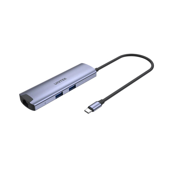 UNITEK multiport USB-C hub allows you to create workstation anytime, anywhere. The hub can connect your USB-C laptop to multiple devices and project the images on monitor/ projectors