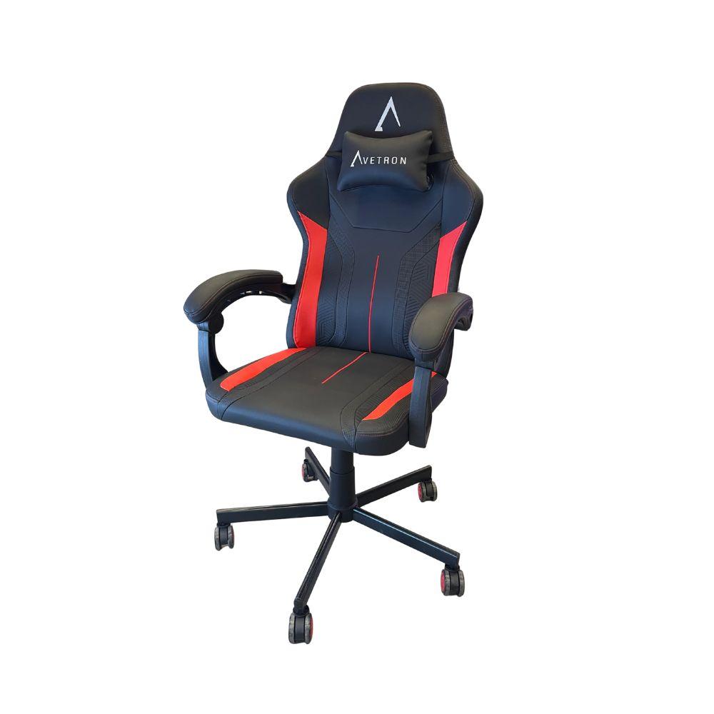 Avetron Comfy PU Leather Heavy-Duty Gaming Chair, Ergonomic Design, Adjustable Height & Recline, Lumbar Support