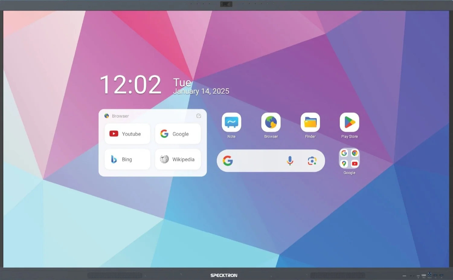 Specktron UDX-S2 Pro Series شاشة تفاعلية 75 بوصة بدقة 4K – لوحة ذكية متعددة اللمس مع نظام أندرويد 14 وWindows، وكاميرا AI بدقة 50 ميجابكسل، ومشاركة لاسلكية BYOM