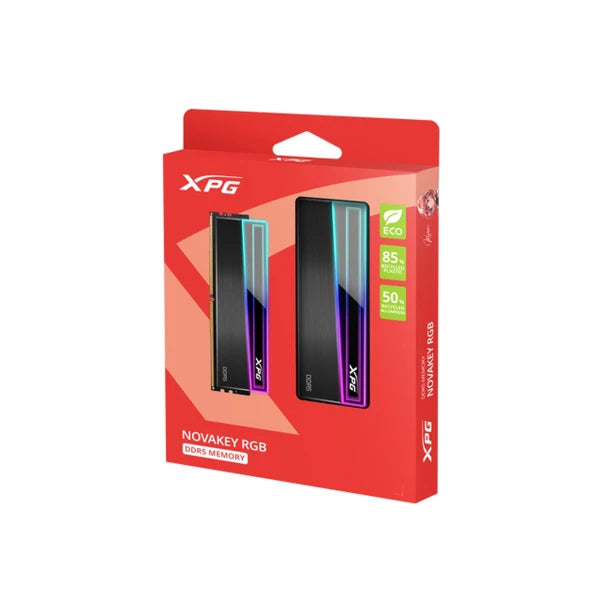 XPG NOVAKEY 32GB (2x16GB) DDR5 Desktop Memory Kit , 6000MHz , CL46 , 288-Pin DIMM , Black